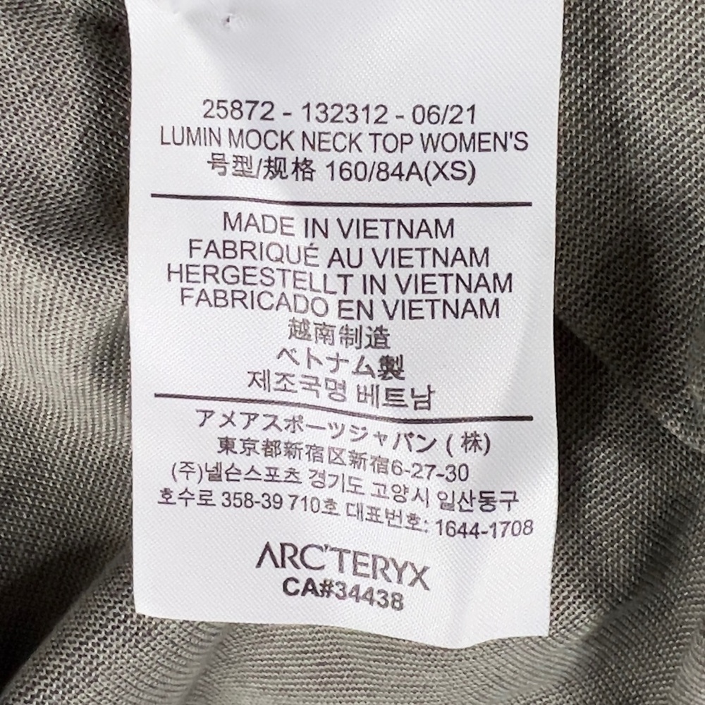 Arc'teryx Lumin Mock Neck Top Women’s XS Long Sleeve Shirt Heather Gray Gorpcore - Picture 6 of 13